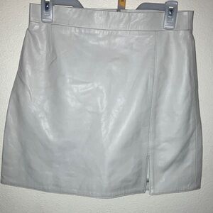 BB Dakota Cream Leather Mini Skirt Size 6 NWT